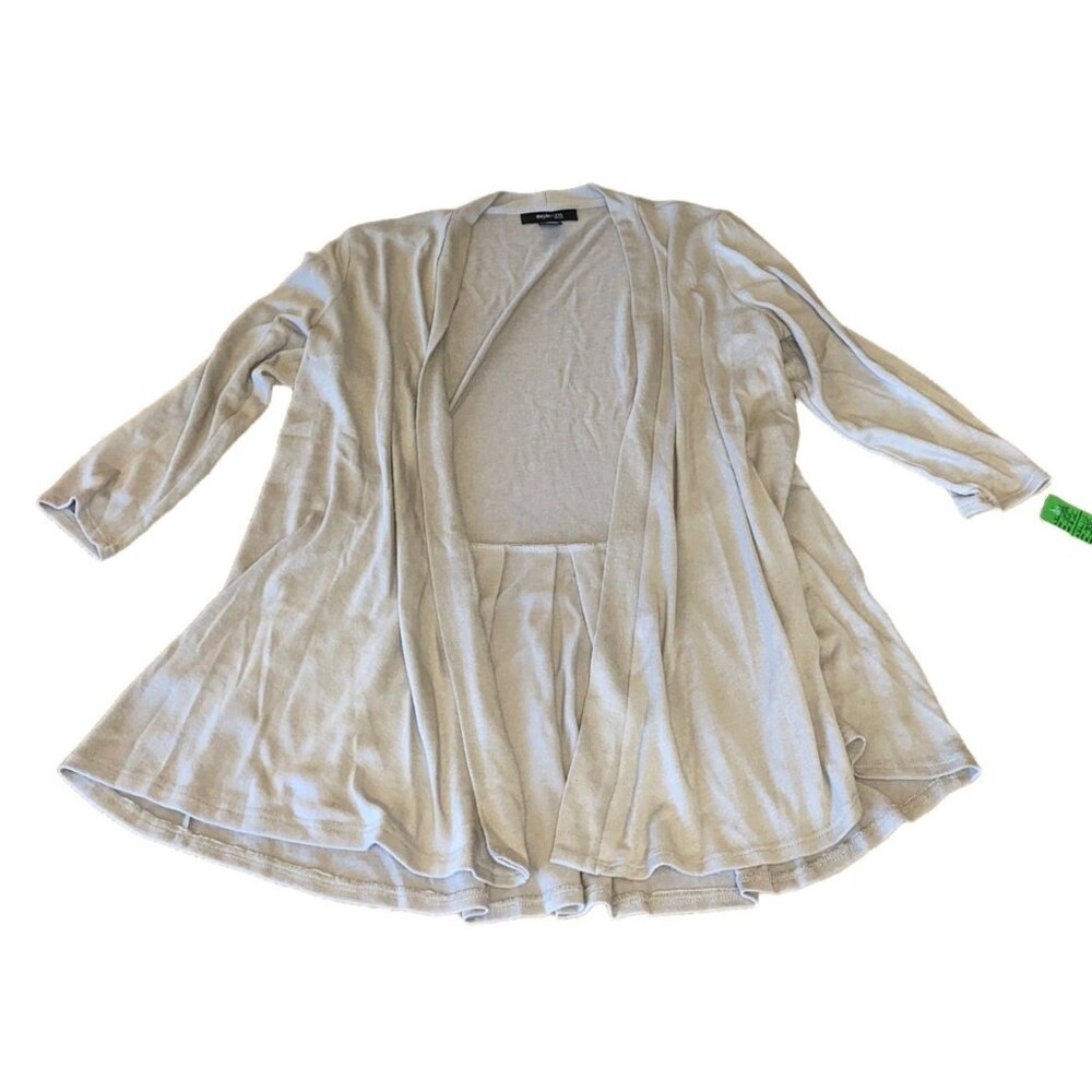 Style & Co Petite Beige Lightweight Open Front Cardigan PM Polyester Blend